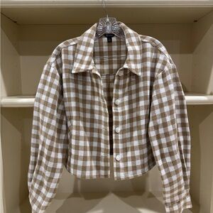 Versona Tan and Cream Plaid Jacket